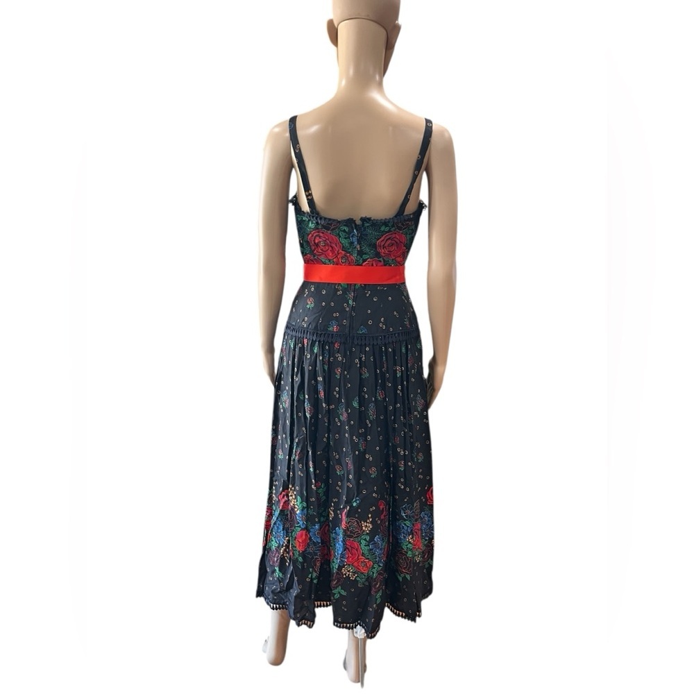 Victor Costa garden floral sun true 80’s reworked vintage prairie style dress-8 - Picture 6 of 13